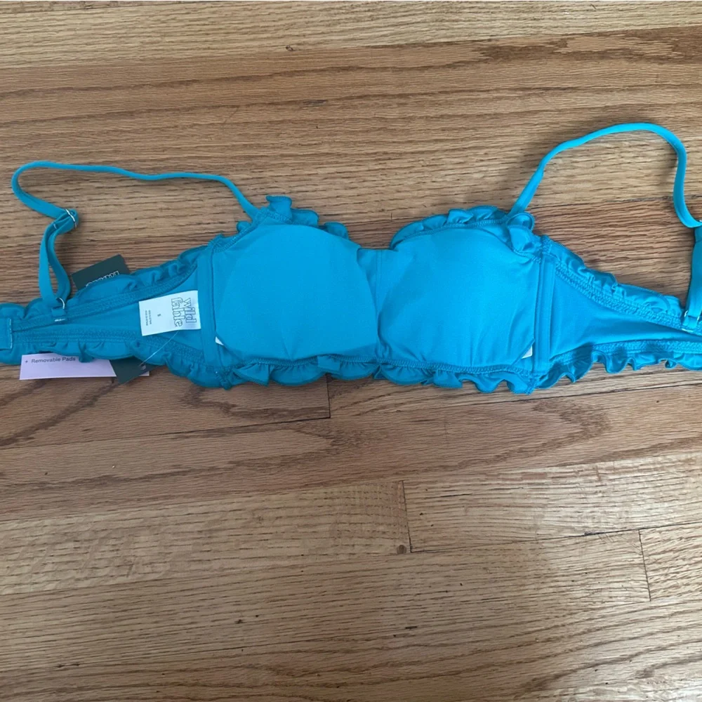 Turquoise Ruffled Bikini Top - Picture 2 of 2